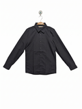 H&M Boys Classic Charcoal Black Long Sleeve Button-Down Shirt - Size Estimated Age 12-13 Years AB1