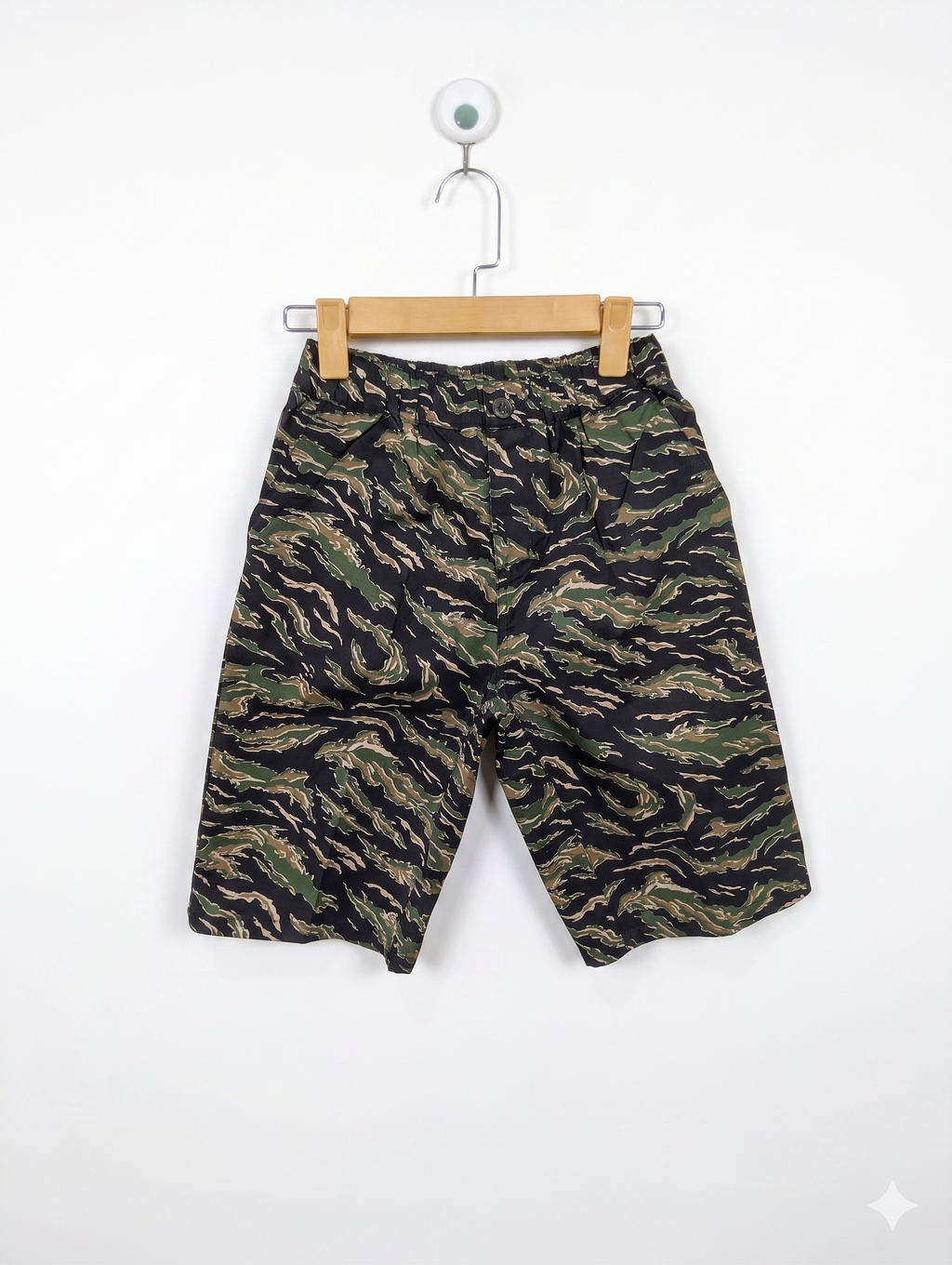 Glazos Boys Tiger Stripe Camouflage Cargo Shorts - Size 160 Estimated Age 13-14 Years AB1
