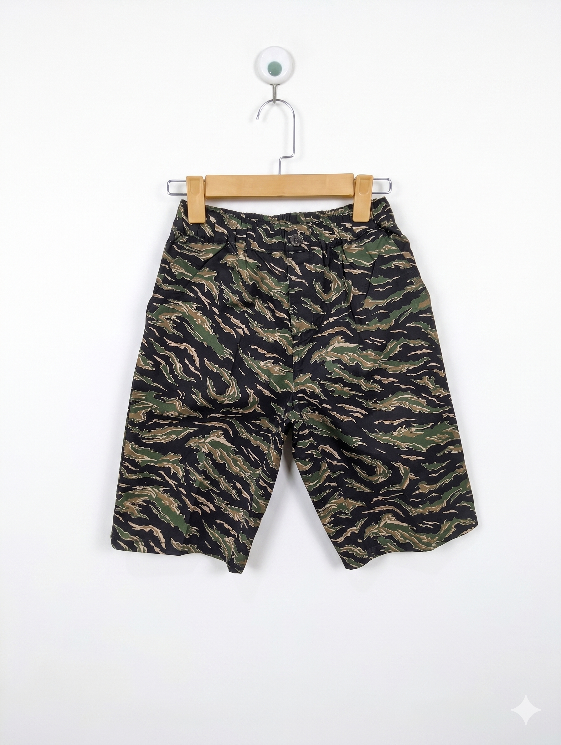 Glazos Boys Tiger Stripe Camouflage Cargo Shorts - Size 160 Estimated Age 13-14 Years AB1