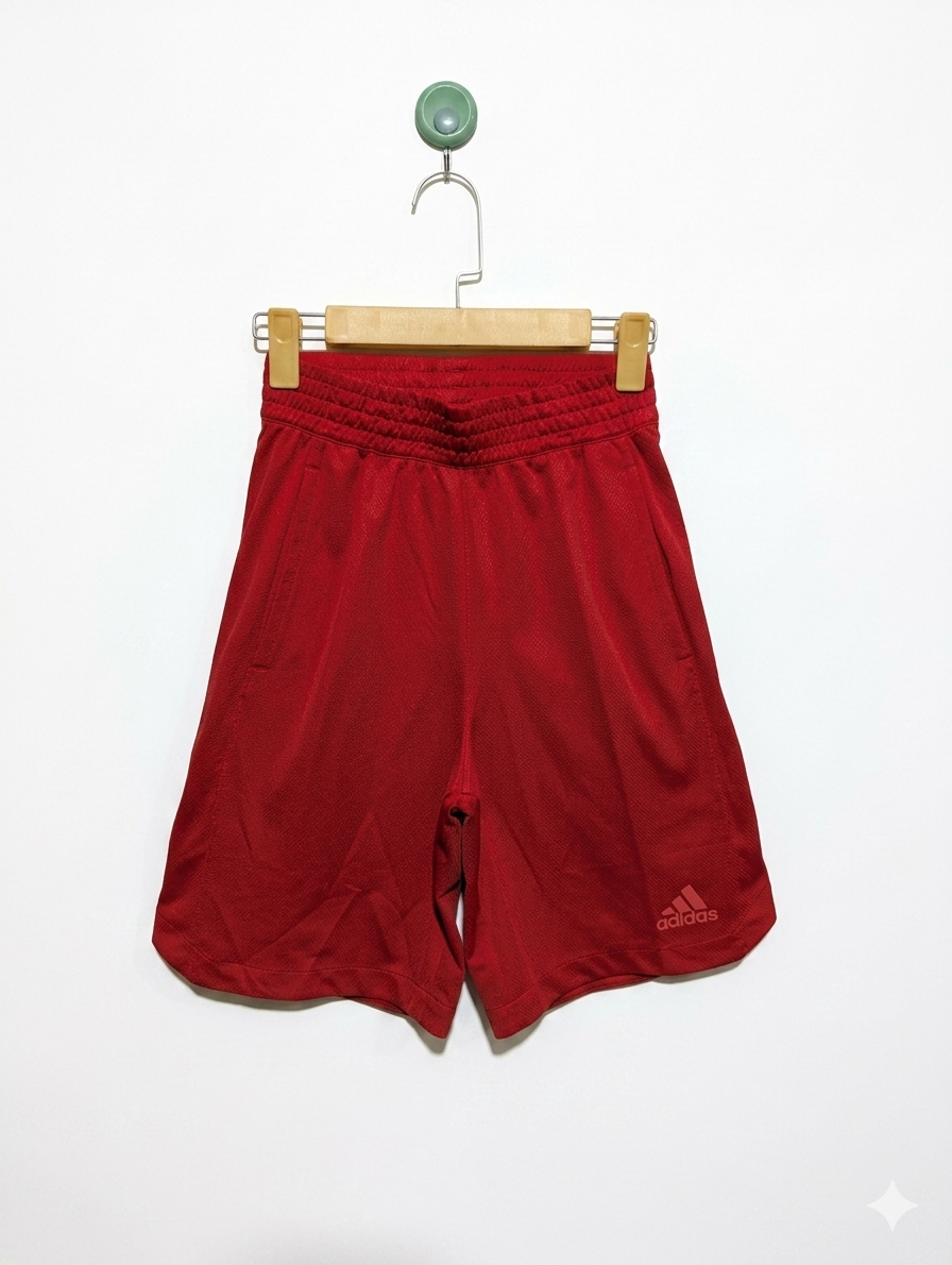 TITLE: Adidas Men's/Teens Red Athletic Performance Shorts - Size S (Adult S) Estimated Age 14+ Years AB1