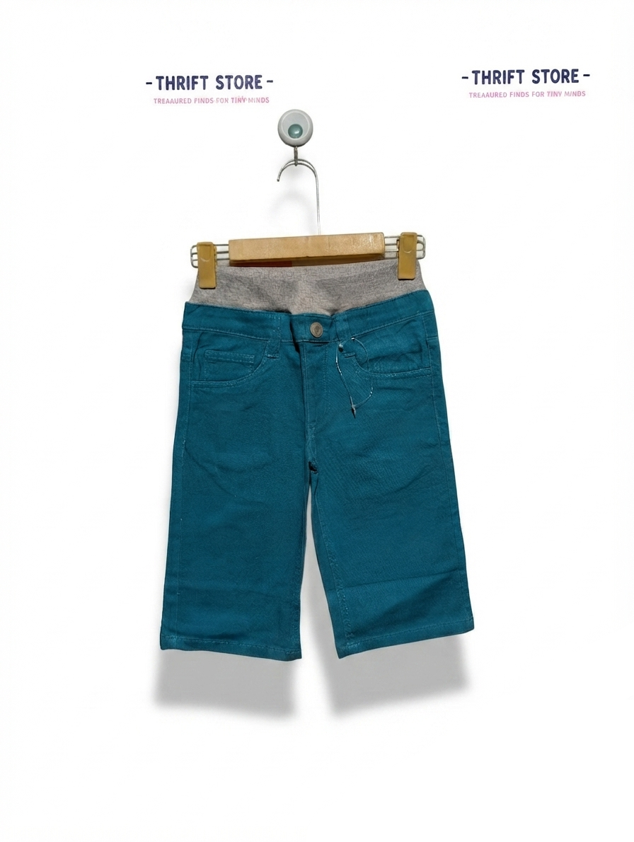 Boys Teal Blue Comfortable Pull-On Shorts - Size 140 Estimated Age 9-10 Years AB2