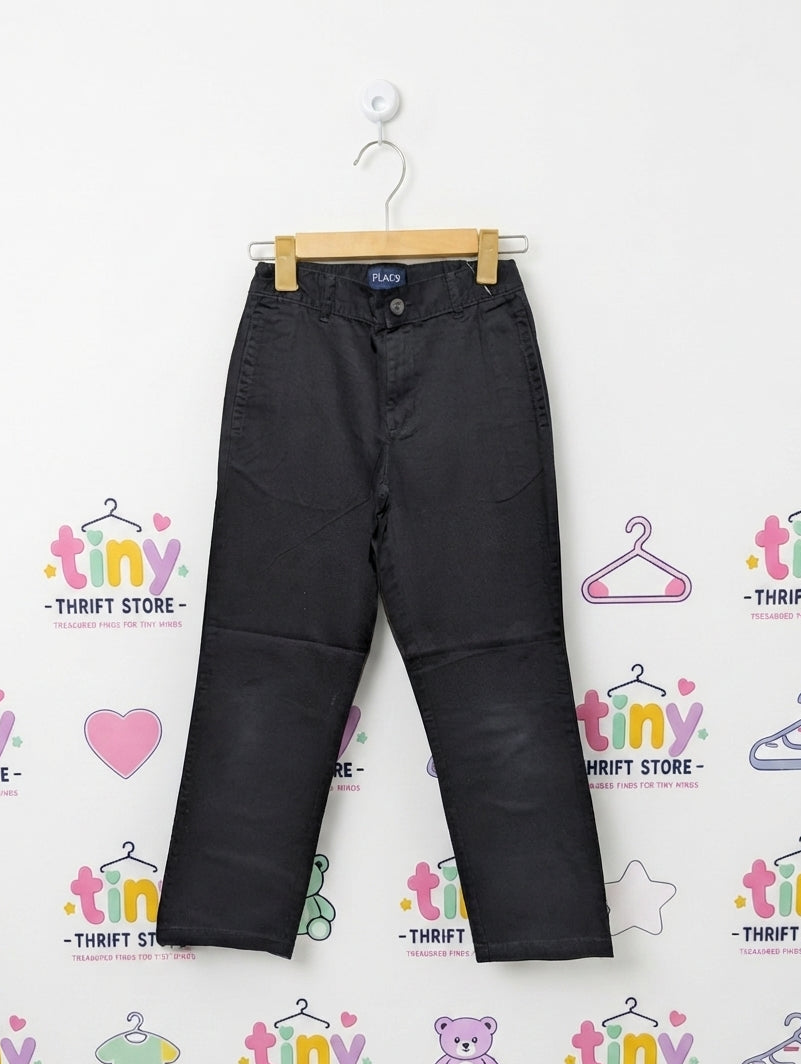 The Children's Place Boys Black Adjustable Waist Casual Pants - Size 8, Estimated Age 8 Years AB2