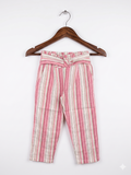 Mayoral Toddler Girls Pink & Beige Striped Linen Trousers (Estimated Age 3 Years) AB1