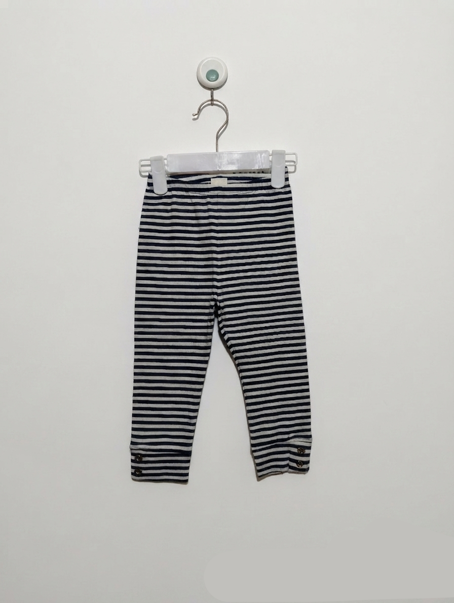 Mayoral Girl Navy & White Striped Leggings - Size Estimated Age 12-18 Months AB2
