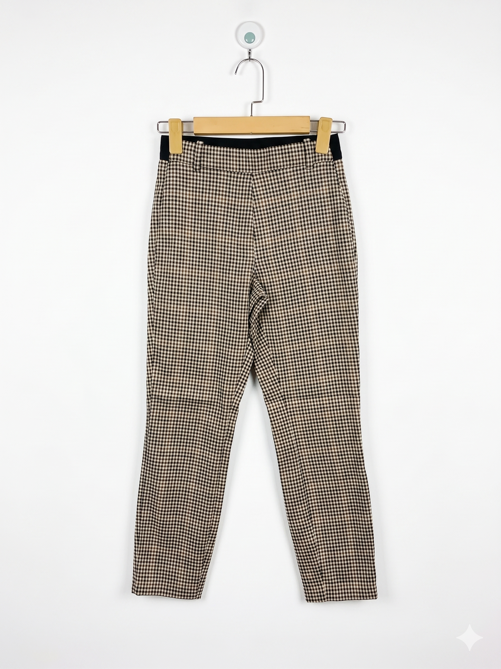 H&M Girls Plaid Ankle-Length Trousers with Elastic Waistband - Size EUR 32P (Petite / Teen Size 11-12Y) AB1