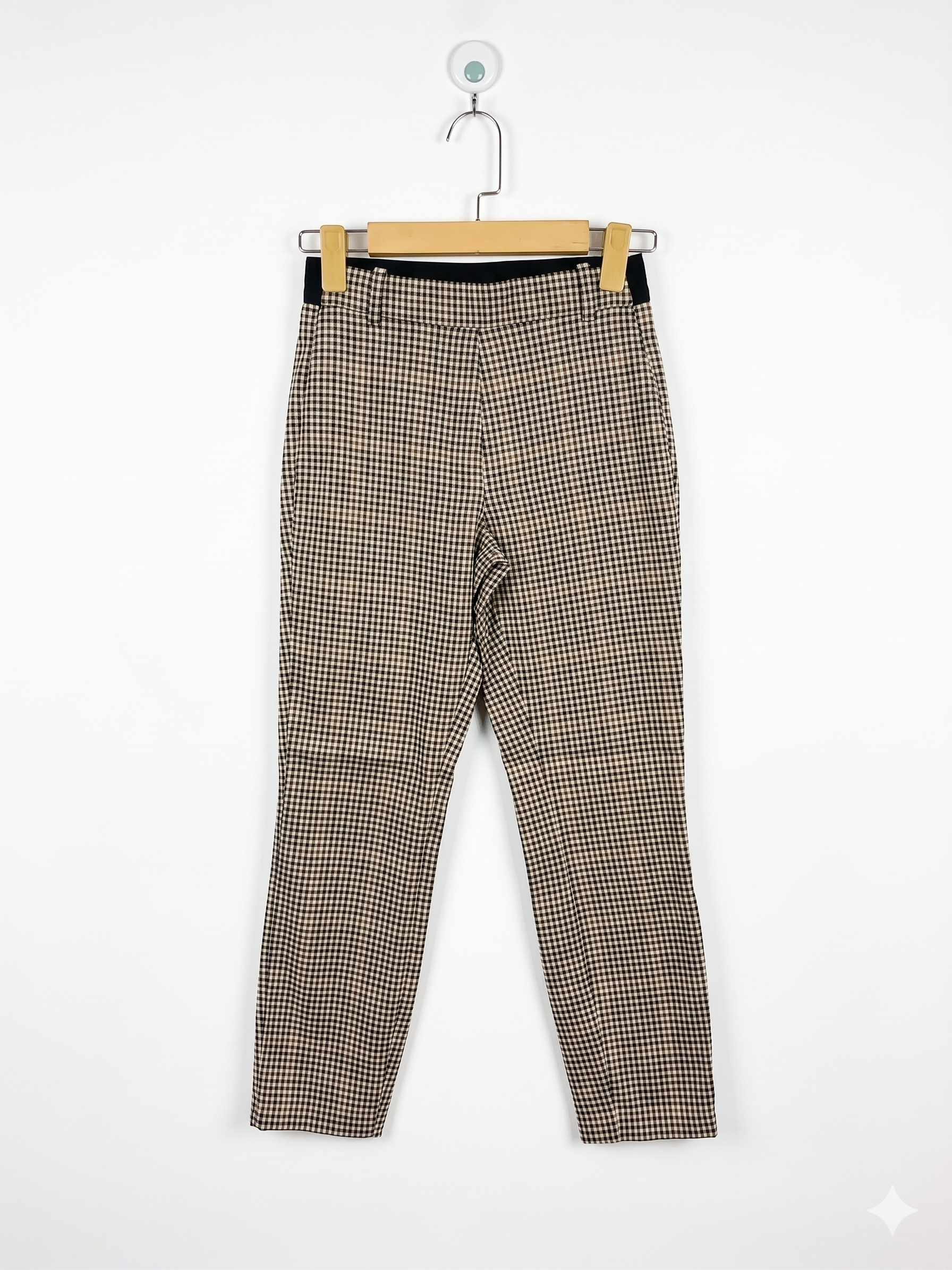 H&M Girls Plaid Ankle-Length Trousers with Elastic Waistband - Size EUR 32P (Petite / Teen Size 11-12Y) AB1