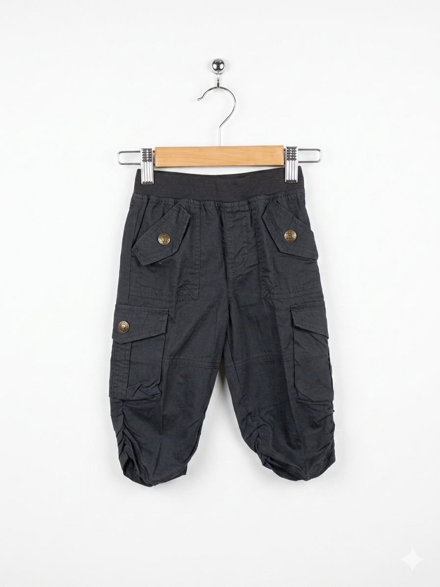 Kids Black Multi-Pocket Performance Cargo Pants - Size Estimated Age 6–7 Years AB1