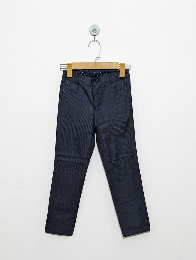 Coccodrillo Boys Elegant Dark Blue Textured Trousers - Size 122 (Estimated Age 7 Years) AB2