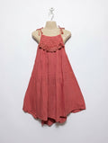 Next Girls Dusty Rose Metallic Shimmer Strappy Dress - Size 10 Yrs Estimated Age 9-10 Years AB2
