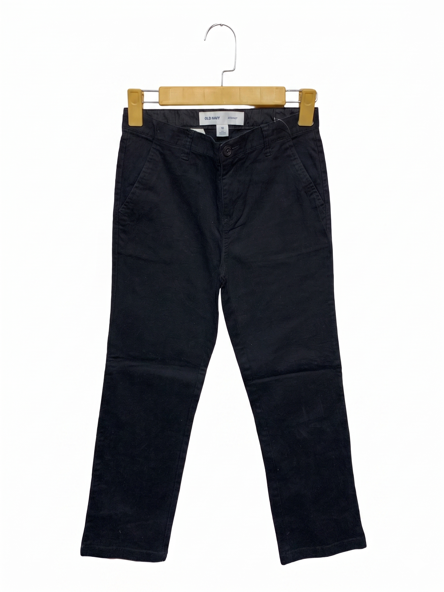 Old Navy Boys Black Straight Built-In Flex Chino Pants - Size Estimated Age 10 Years AB1