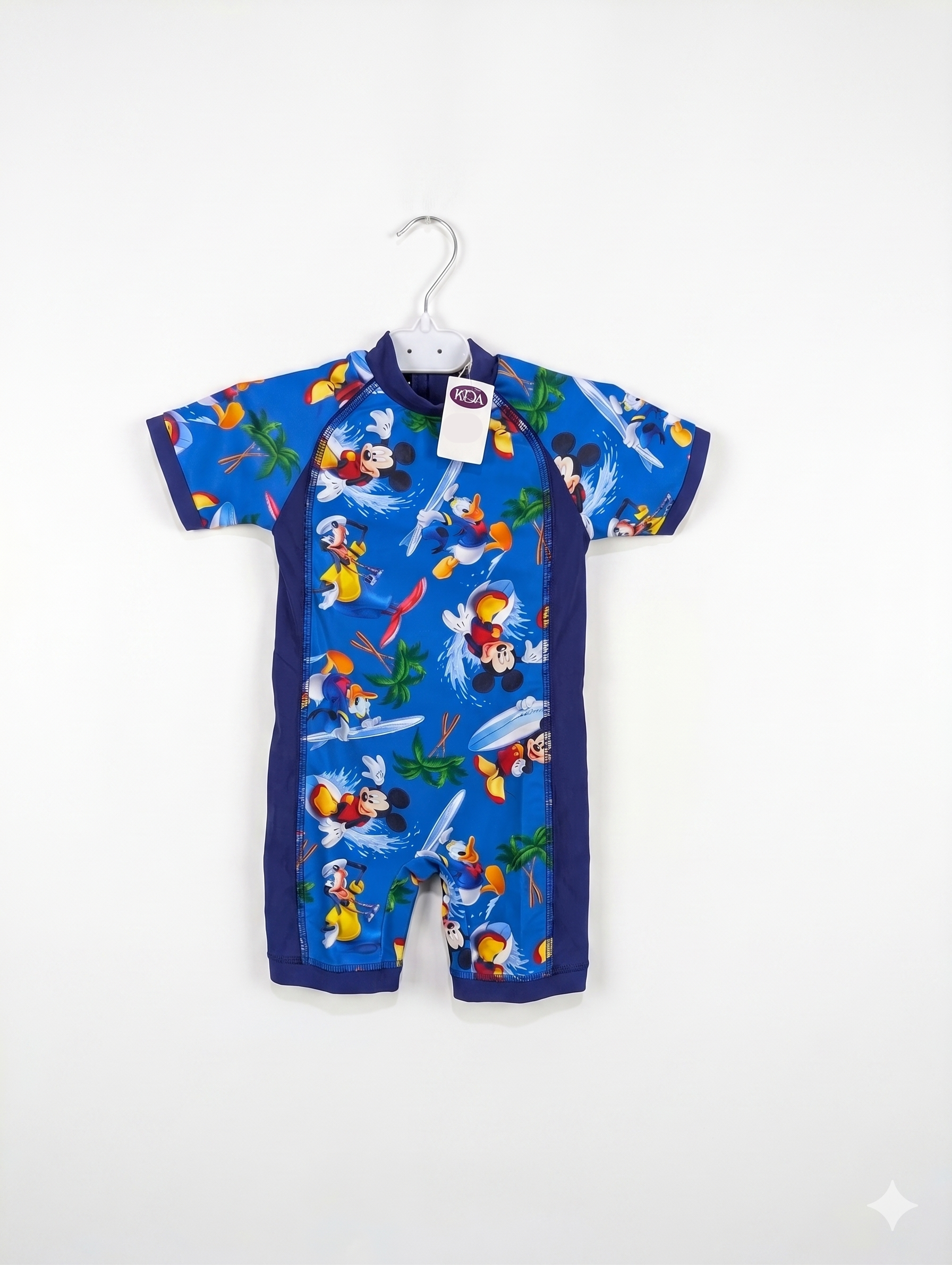 Disney Mickey Mouse & Friends Boys Tropical Surfing Rash Guard Swimsuit - Size 12-18M AB1