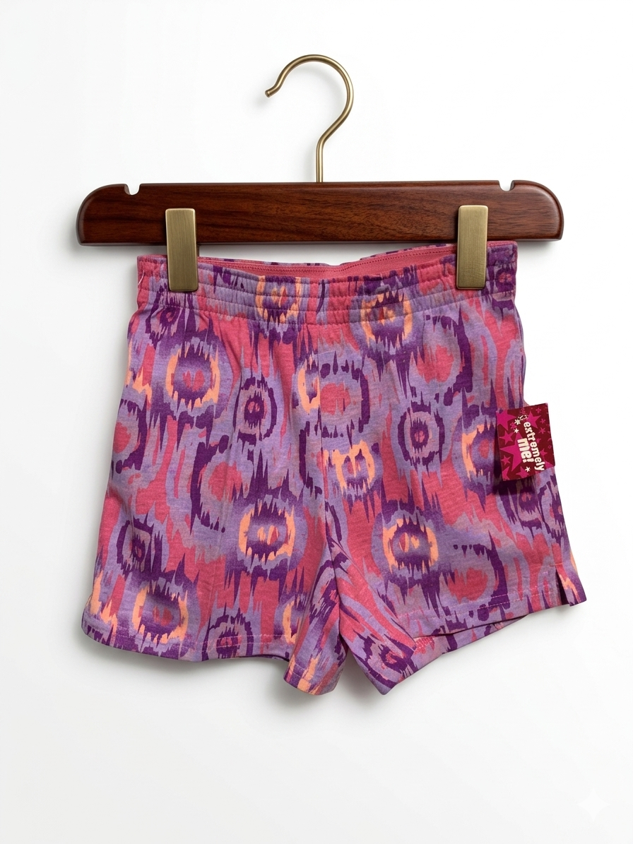 Extremely Me! Girls' Pink and Purple Ikat Print Shorts - Size 6X AB1