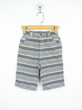 Boys Blue & White Multi-Stripe Cotton Summer Shorts - Size 150 (Estimated Age 11-12 Years) AB1