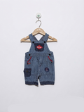 Lee Cooper Boys Blue & White Striped Short Overalls - Size Estimated Age 3M AB2