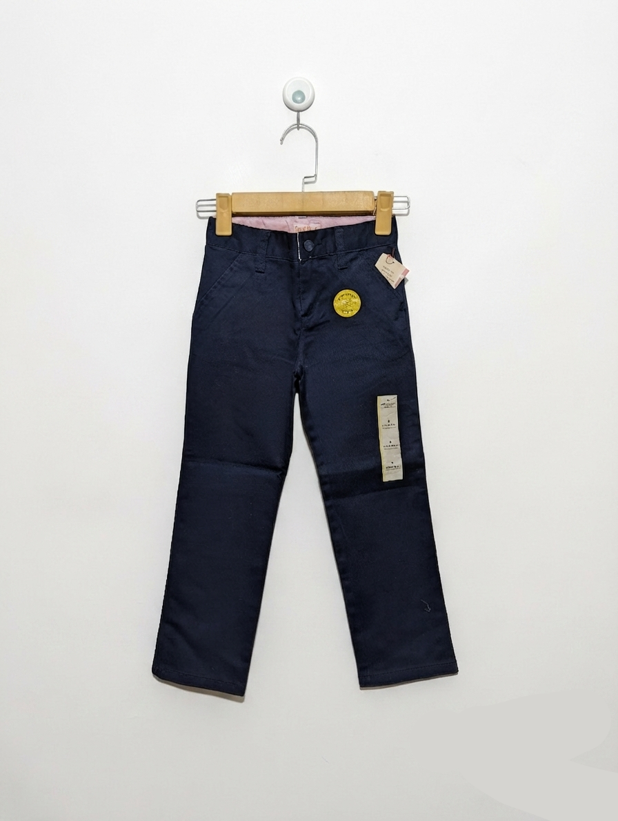 Cat & Jack Boys Navy Blue "Straight" Chino Pants - Size 5 Estimated Age 5 Years AB2