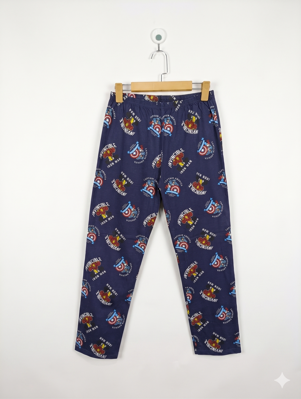 Primark Kids Boys Navy Blue "Marvel Avengers Invincible" All-Over Print Pajama Pants / Joggers - Size Estimated Age 12-13 Years AB1