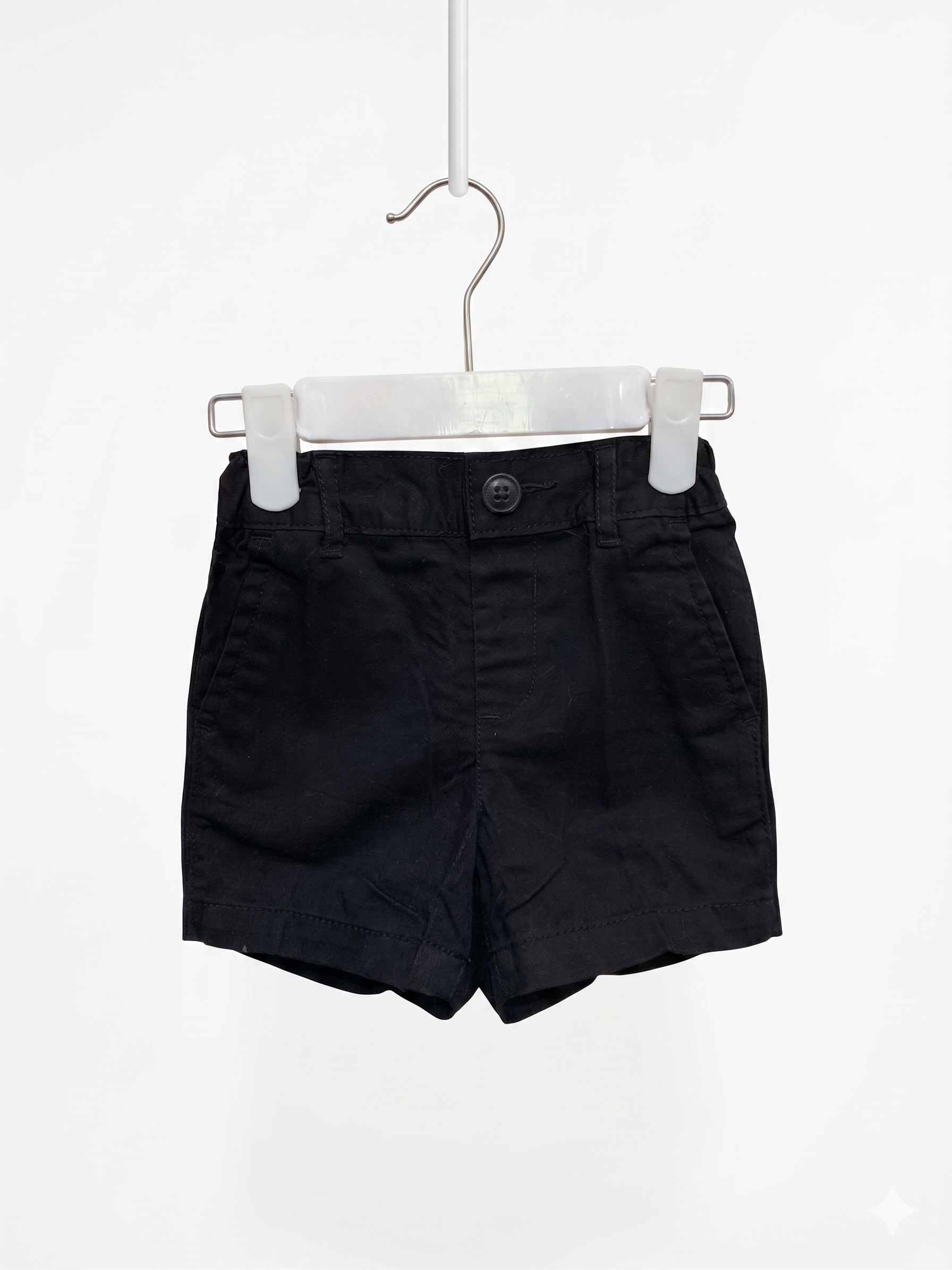 The Children's Place baby clothes, infant chino shorts, 9-12 months boy clothes, black toddler dress shorts, pre-loved baby boy fashion, tiny thrift store essentials.