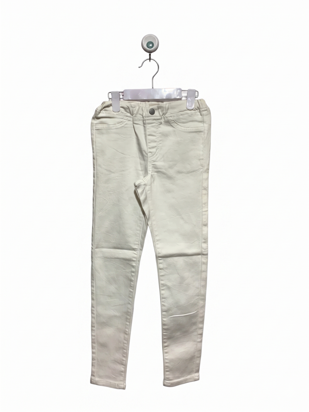 GU Japan Kids Ivory Slim-Fit Stretch Trousers - Size 130 (7-8 Years) AB1