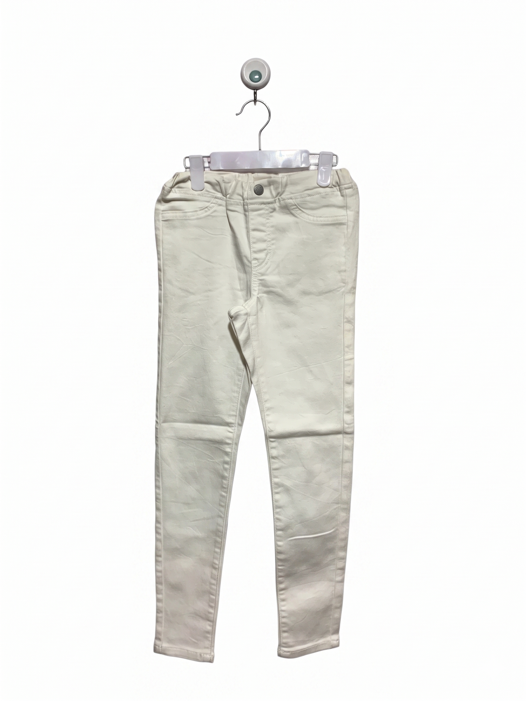 GU Japan Kids Ivory Slim-Fit Stretch Trousers - Size 130 (7-8 Years) AB1