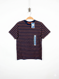 Circo Boys Navy & Orange Horizontal Striped Short Sleeve Tee - Size Estimated Age 8-10 Years AB1