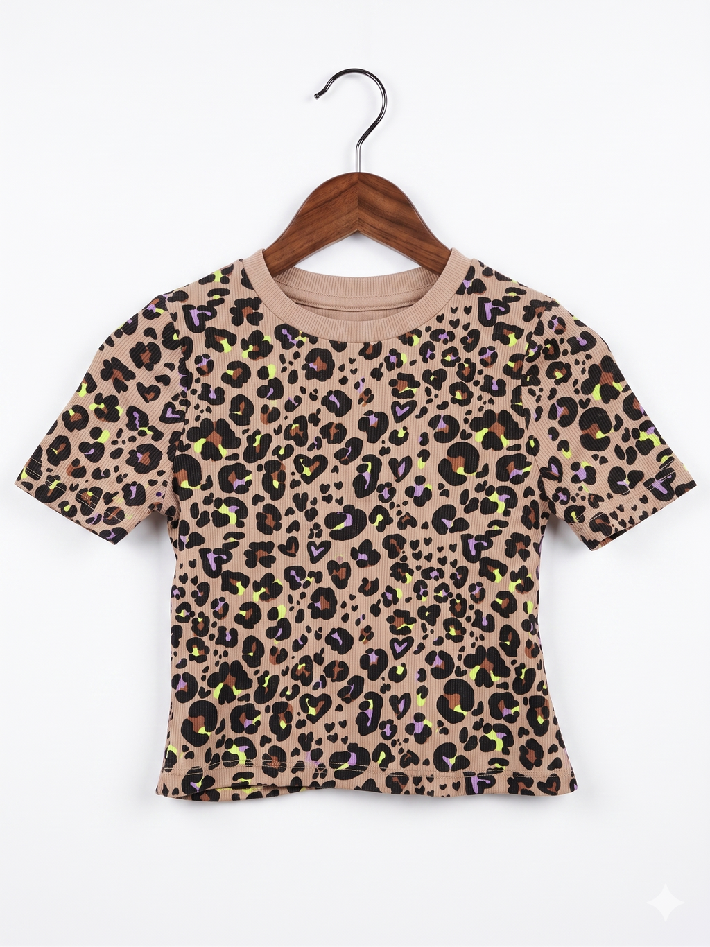 George Toddler Girls Leopard Print Ribbed Tee - Size 3-4 Years AB1