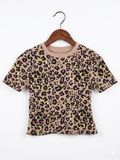 George Toddler Girls Leopard Print Ribbed Tee - Size 3-4 Years AB1