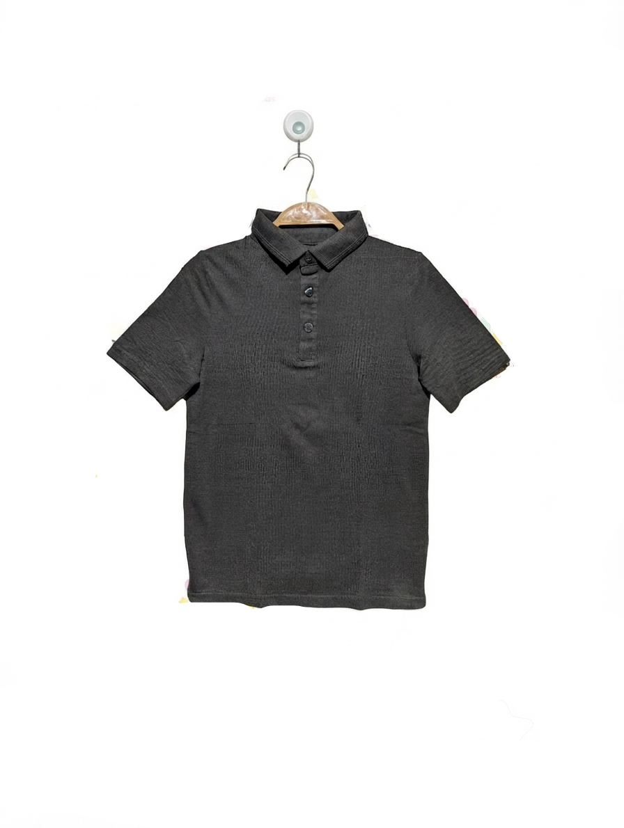 Kiabi Boys Charcoal Grey Short-Sleeve Polo Shirt - Size Estimated Age 10 Years AB2