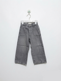 ZARA Kids Girls Grey Acid Wash Wide-Leg Denim Jeans - Size 4 Years (104 cm) Estimated Age 4Y AB2