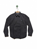 L.O.G.G. Boys Solid Black Long Sleeve Button-Down Shirt - Size 11-12 Years Estimated Age 11-12 Years AB2