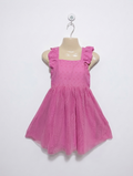 Cat & Jack Girls Bright Pink Ruffled Tulle Sundress - Size S (6-6X) Estimated Age 6 Years AB2