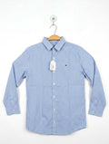Vineyard Vines Boys Blue & White Gingham "Whale" Button-Down Shirt - Size Estimated Age 11 to 12 Years AB2