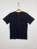 Gémo Boys Charcoal Grey Short Sleeve Henley Tee with Pocket - Size Estimated Age 12 Years AB1