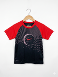 Nike Boys Dri-FIT Black & Red "Basketball Swoosh" Training Tee - Size 6-7Y (116-122CM) AB1