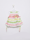 First Impressions Baby Girls Pastel Striped Bow Dress - Size Estimated Age 3-6 Months AB2
