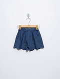 après les cours Girls Blue Denim Scalloped Hem Shorts - Size 120cm Estimated Age 6-7 Years AB2