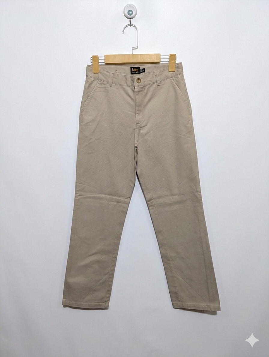 Lee Uniforms Boys Beige Classic Straight-Leg Trousers - Size 14 Estimated Age 14 Years AB1