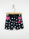 Baby Doll Kids Black Hearts & Crowns Graphic Shorts - Size Estimated Age 6–7 Years AB1