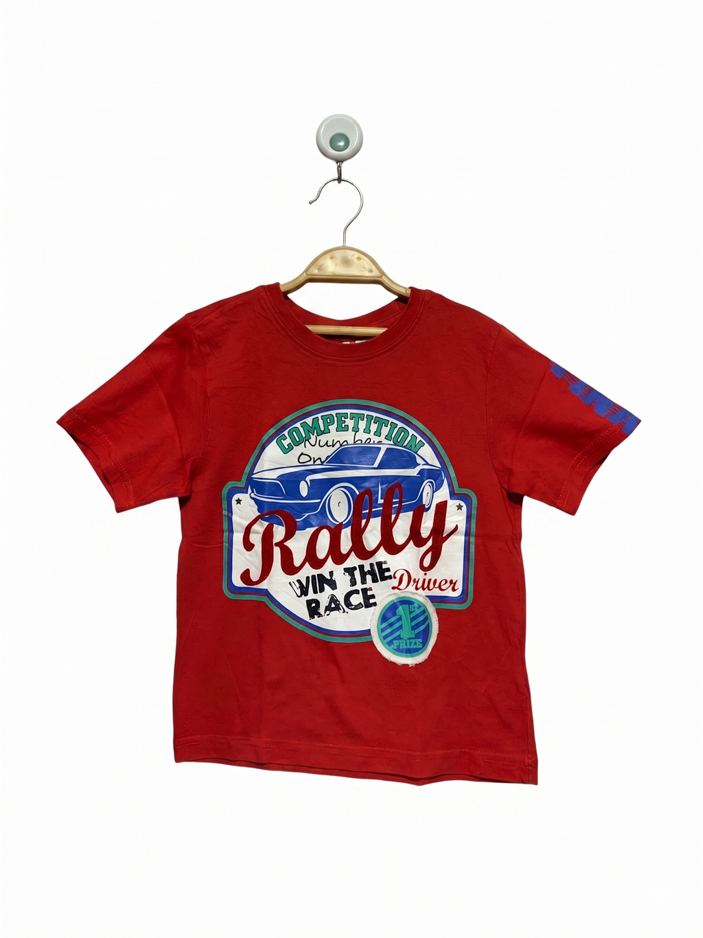 Berti NKD Boys Red Rally Car Competition Graphic T-Shirt - Size 110 (Estimated 4-5 Years) AB1