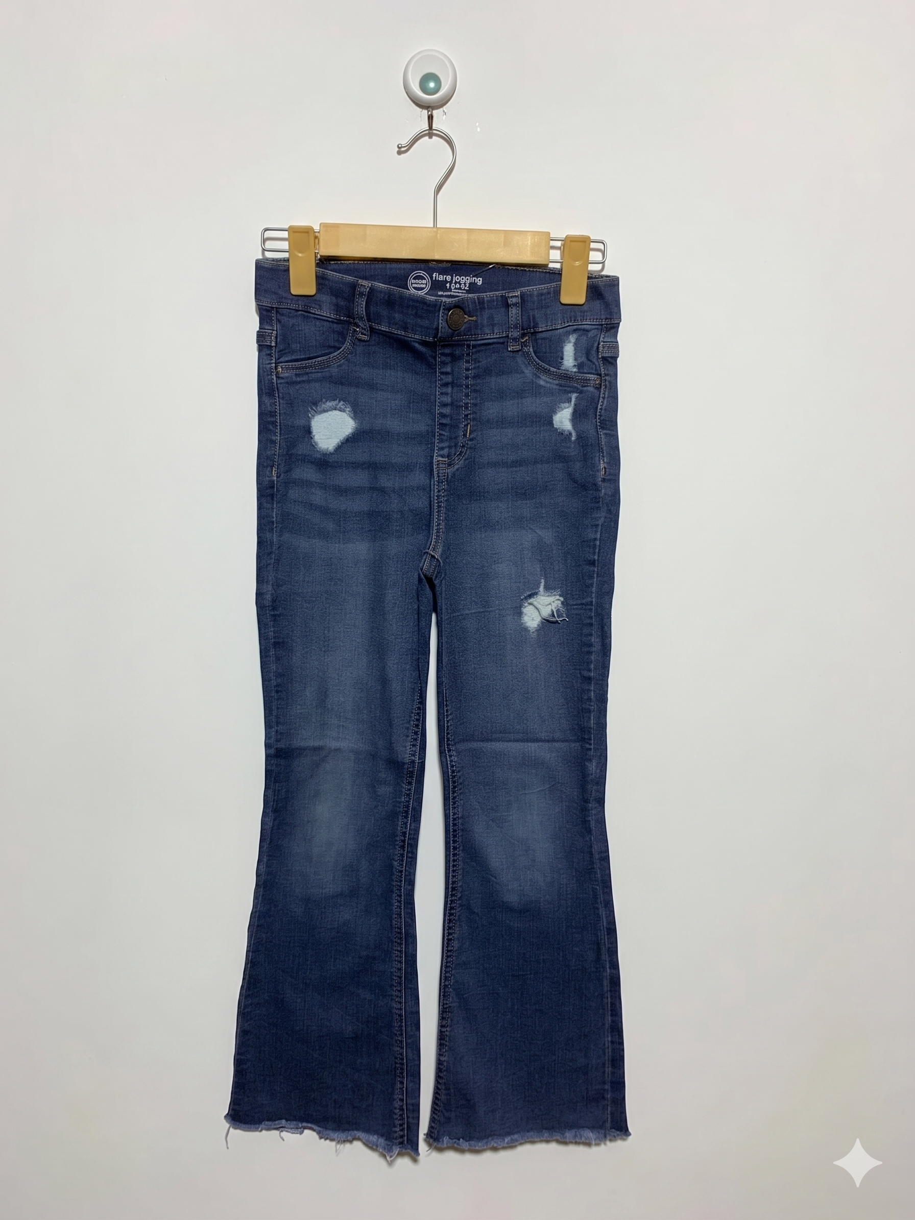 Wonder Nation Girls Distressed Flare Jegging – Size L (10-12) Estimated Age 10-12 Years AB1
