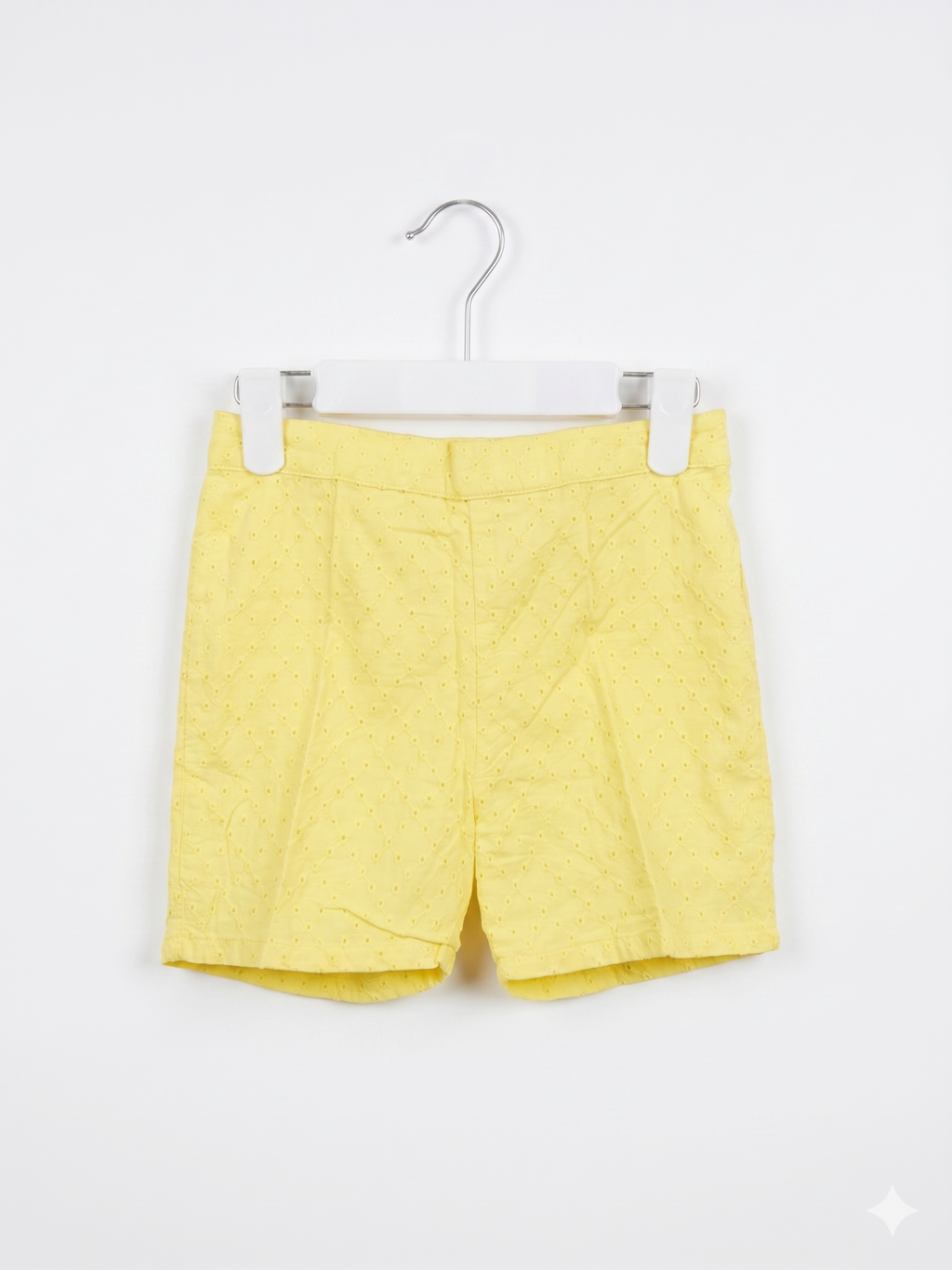 M&S Baby Girls Acid Yellow Broderie Cotton Shorts (18-24 Months) - AB1