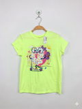 The Children's Place Girls Neon Yellow "Donut on a Scooter" Graphic Tee - Size L (10-12) AB1