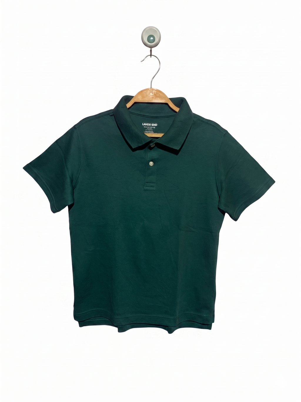 Lands' End Boys' Evergreen Short Sleeve Mesh Polo Shirt - Size Estimated Age 10-11 Years AB1