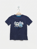 TEX Boys Navy Blue "Alpine Dudes" Graphic Tee - Size 4/5 Years (Estimated Age 4-5 Years) AB2