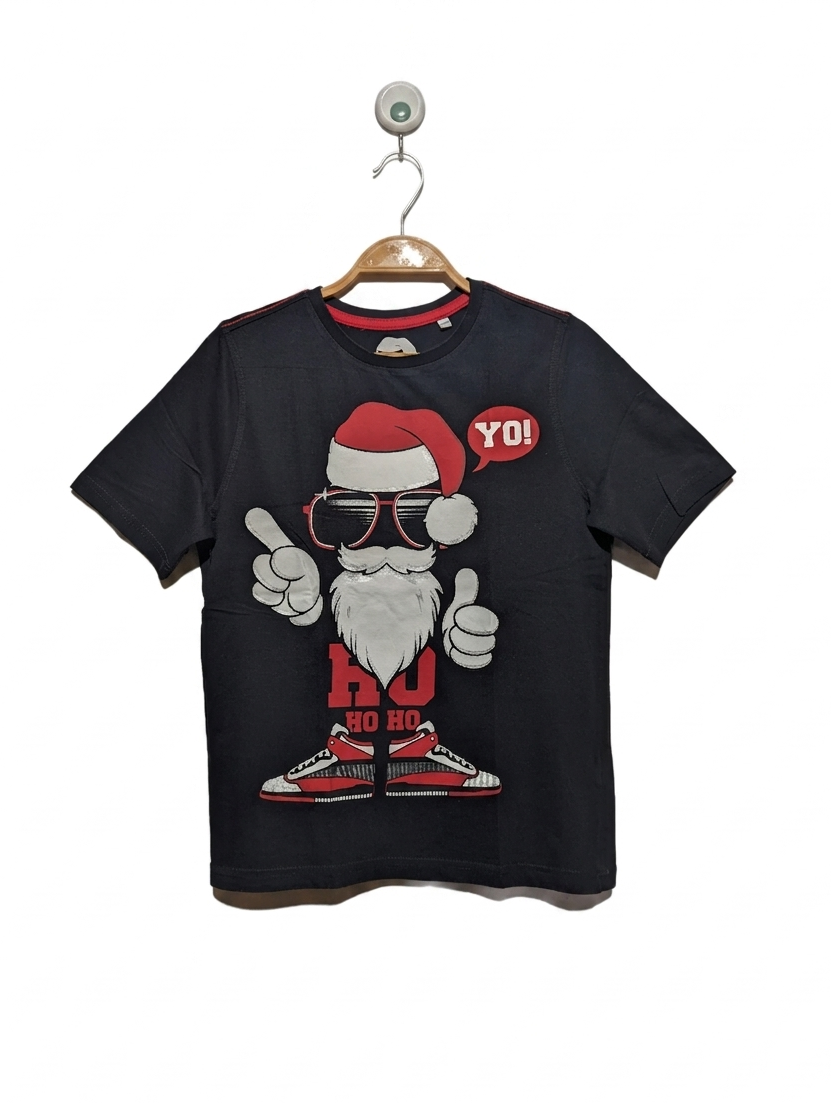 Here+There C&A Boys "Santa Claus" Graphic Tee - Size 146/152 Estimated Age 10-12 Years AB2