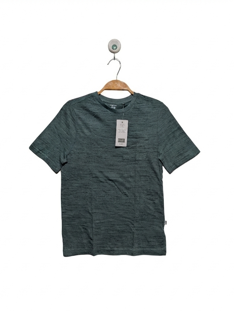 F&F Boys Green Textured Crew Neck Tee - Size 8-9 Years Estimated Age 8-9 Years AB2