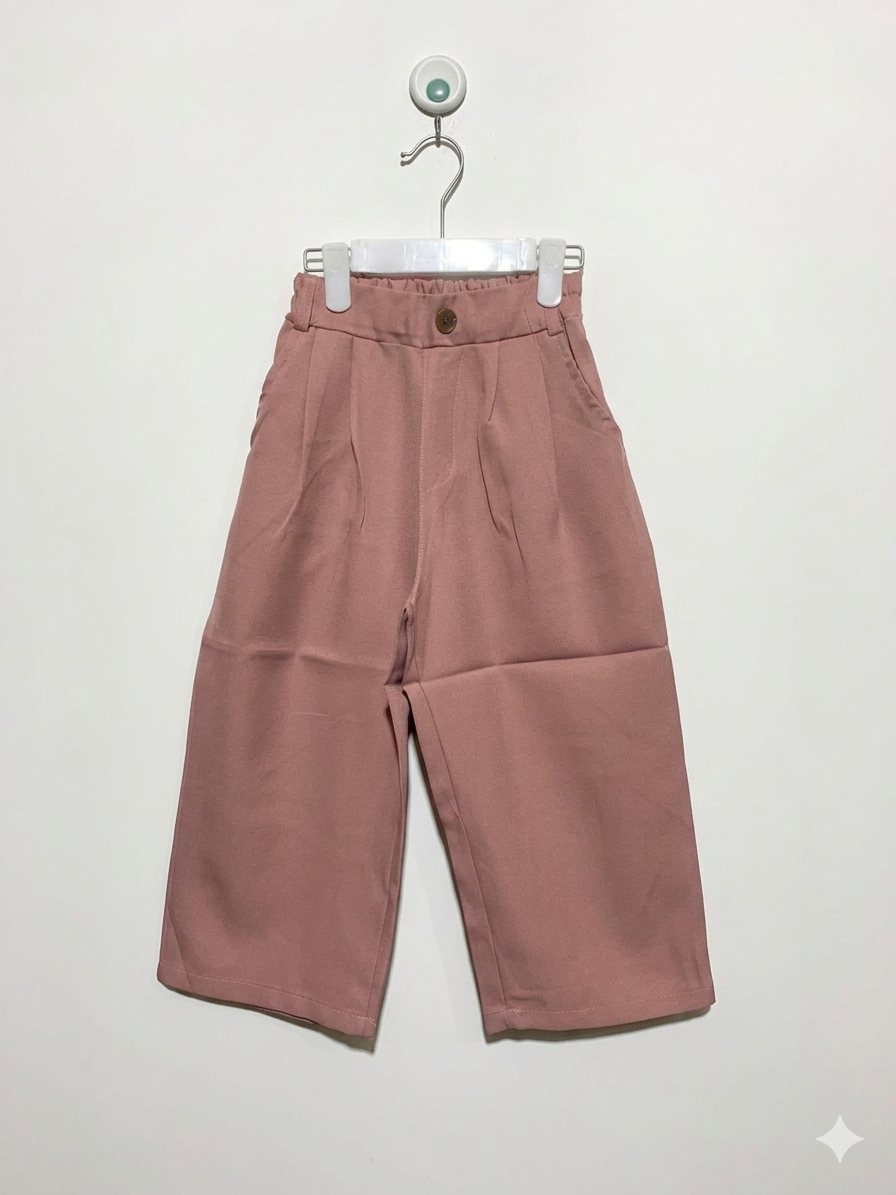 Pink151 Girls Dusty Rose Wide-Leg Culottes – Size Estimated Age 8-10 Years AB1