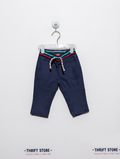 Baby Club Boys Navy Blue Striped Waistband Casual Trousers - Size Estimated Age 6 to 9 Months AB2