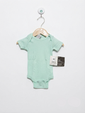 ArtMinds Baby Unisex Preffered Girls Mint Green Solid Short Sleeve Bodysuit - Size Estimated Age 0-3 Months AB2