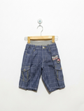 HEADWAY Boys Blue Checkered Cargo Shorts - Size 120, Estimated Age 6-7 Years AB2