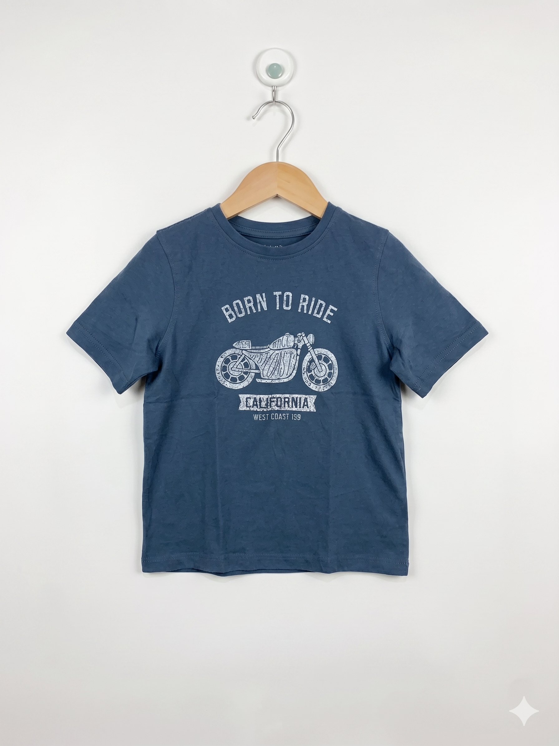 Inextenso Boys "Born To Ride" California Motorcycle Graphic T-Shirt - Size 6 (Estimated 6 Years) AB1